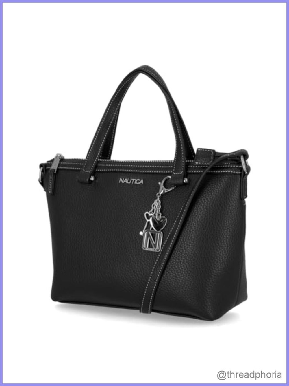 Nautica Satchel Handbag with Crossbody Strap Faux Leather